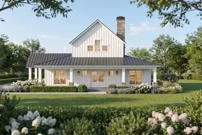 Charming Farmhouse House Plan with Three Bedrooms and Expansive Porch