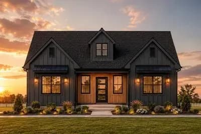 Modern Farmhouse House Plan with 3 Bedrooms and 3-Car Garage