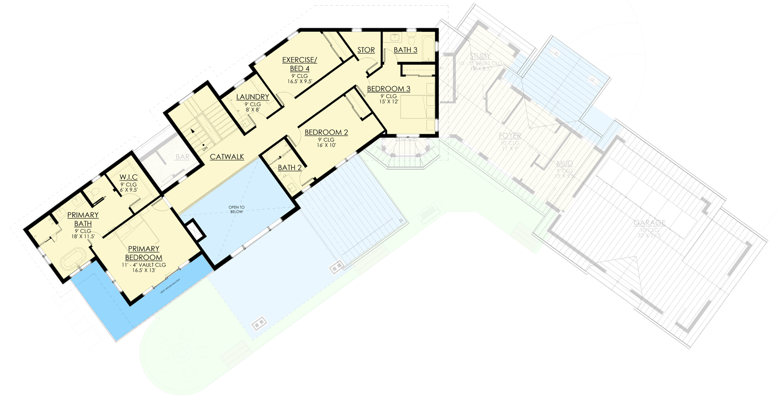 Plan 640011SRA: Modern Transitional Prairie House Plan with 4 Bedrooms and Expansive Wraparound Porch - Floor Plan - Image #29 - Hill Country, Modern Farmhouse, Mountain, Prairie, Transitional