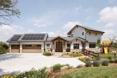 Modern Transitional Prairie House Plan with 4 Bedrooms and Expansive Wraparound Porch