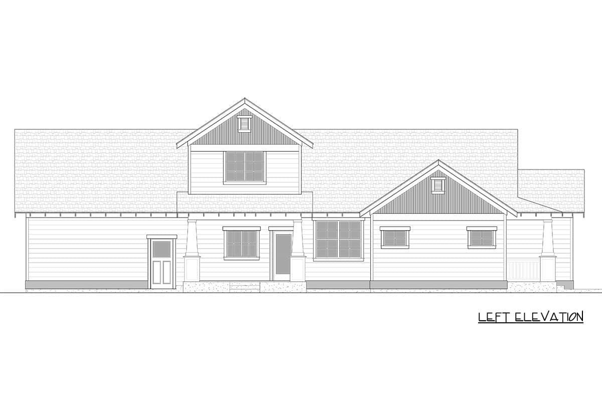 Plan 246032DLR: Craftsman House Plan with 4 Bedrooms and Rear Entry Garage - Image #3 - Craftsman, Northwest, Traditional