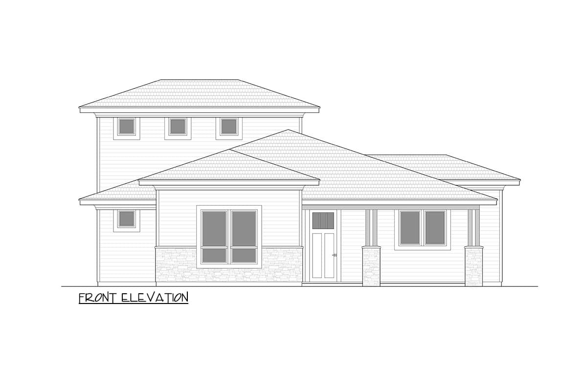 Plan 246034DLR: New American Four-Bedroom House Plan with Three-Car Garage - Image #4 - New American, Northwest