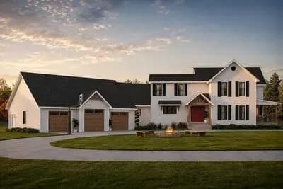 Spacious Four Bedroom New American Farmhouse House Plan with Three Car Garage