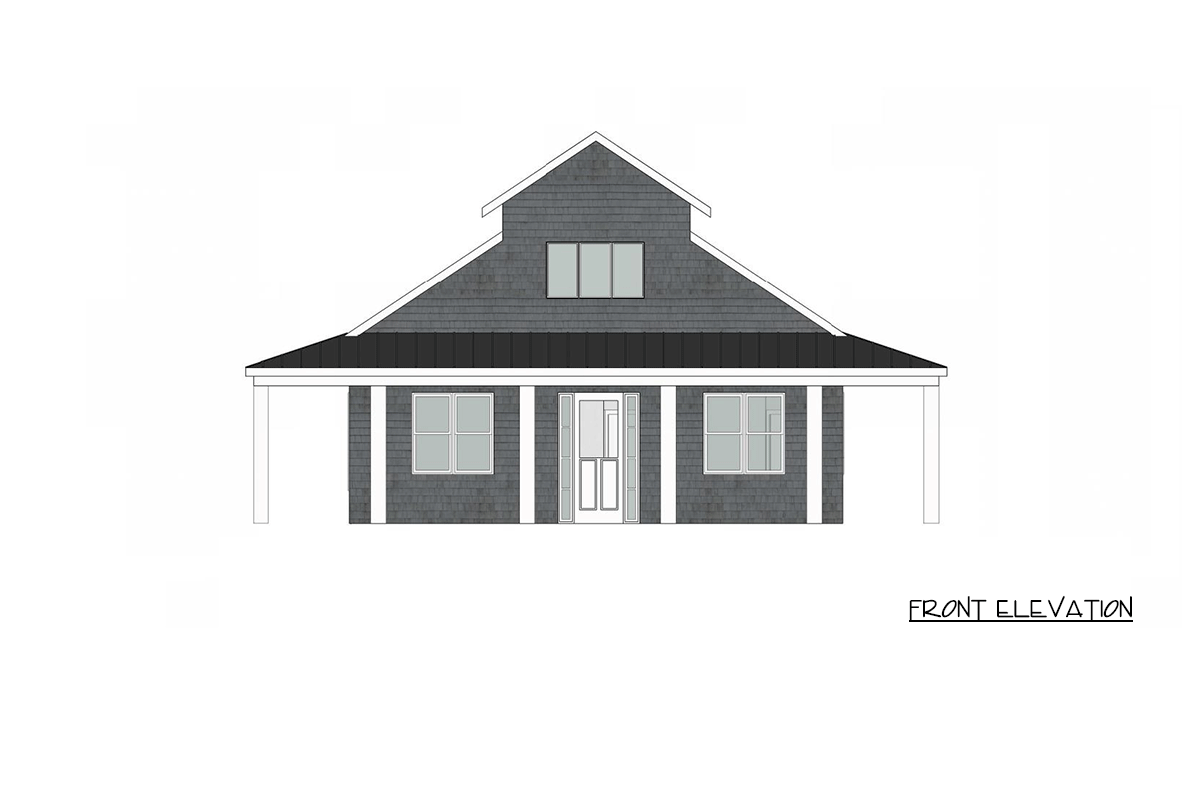 Plan 421042HFC: Coastal Barndominium House Plan with Wraparound Porch - Image #2 - Barndominium, Cape Cod, Coastal, Shingle