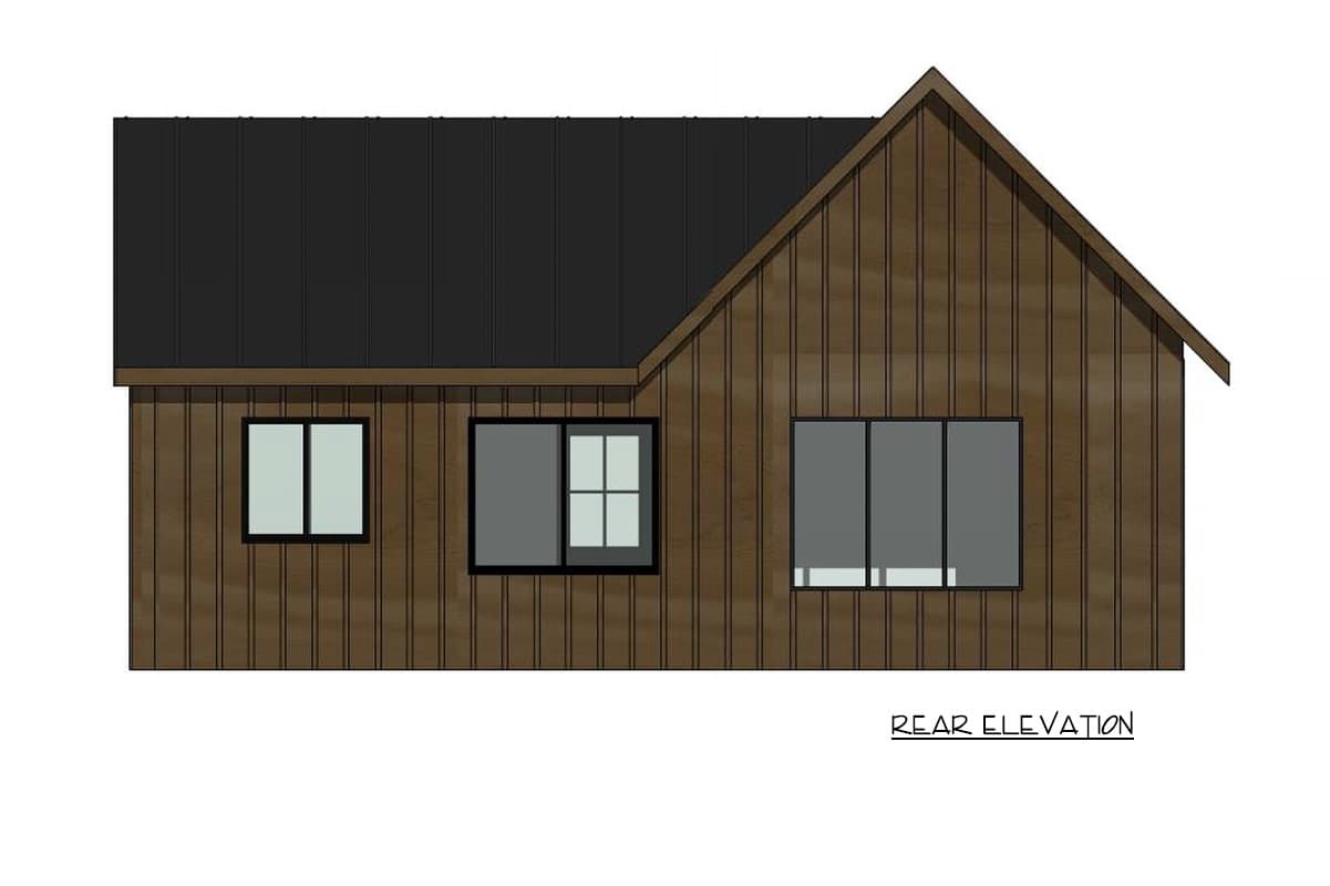 Plan 421043HFC: Cozy Two Bedroom Mountain Cottage House Plan with Vaulted Ceilings - Image #4 - Cabin, Cottage, Mountain, Rustic