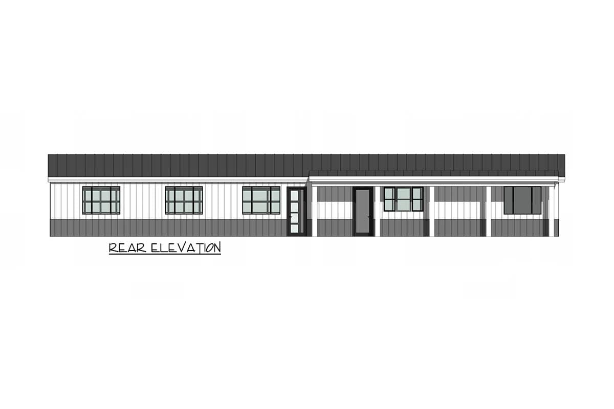 Plan 421044HFC: Sleek Barndominium House Plan Featuring Expansive Three-Car Garage and Flexible Layout - Image #4 - Barndominium, Country