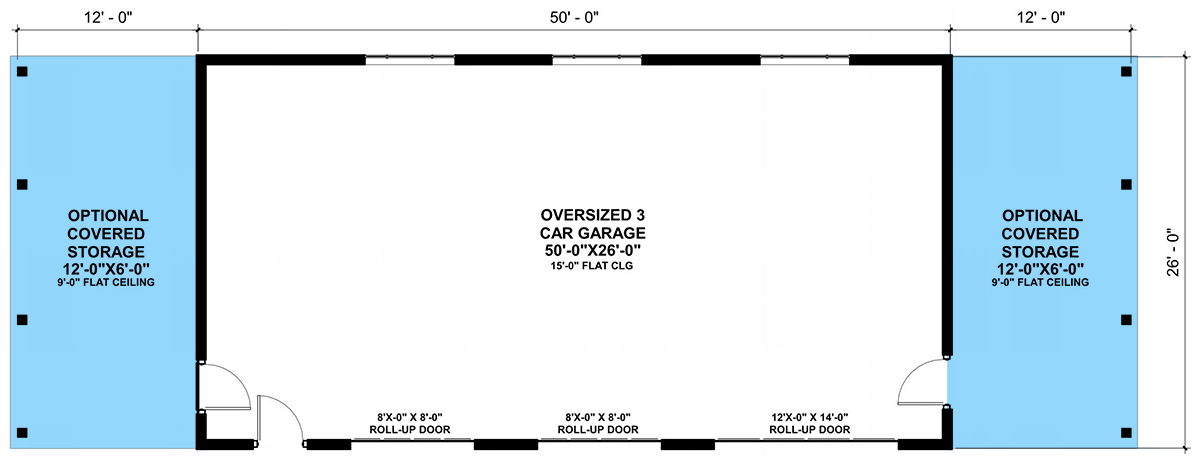 Plan 421045HFC: Modern Barndominium 3-Car Garage with Covered Storage and Ample Space - Floor Plan - Image #6 - Barndominium