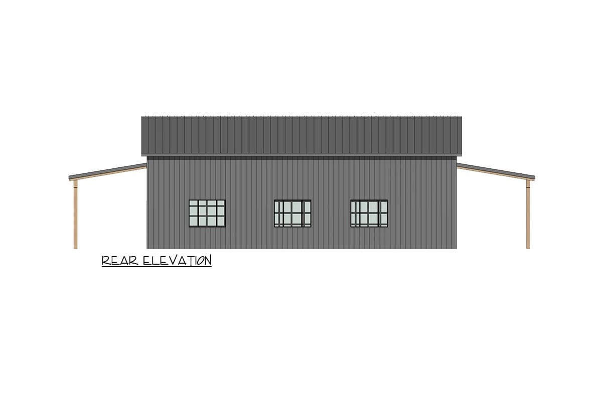 Plan 421045HFC: Modern Barndominium 3-Car Garage with Covered Storage and Ample Space - Image #4 - Barndominium