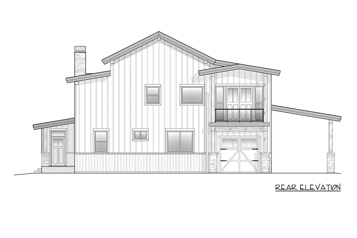 Plan 246036DLR: Rustic Mountain House Plan with 4 Bedrooms and Expansive Garage - Image #6 - Barndominium, Cabin, Mountain, Rustic