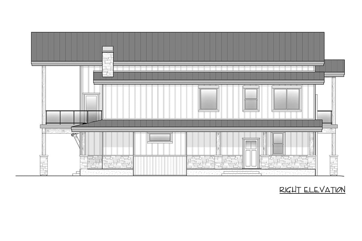 Plan 246036DLR: Rustic Mountain House Plan with 4 Bedrooms and Expansive Garage - Image #7 - Barndominium, Cabin, Mountain, Rustic