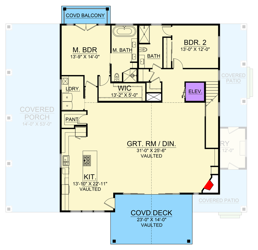 Plan 246036DLR: Rustic Mountain House Plan with 4 Bedrooms and Expansive Garage - Floor Plan - 2nd Level - Barndominium, Cabin, Mountain, Rustic