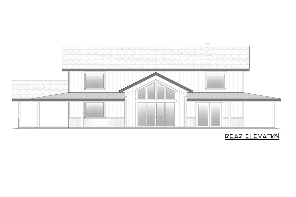 Plan 246037DLR: Rustic Mountain Barndominium House Plan with Three Bedrooms and Wraparound Porch - Image #5 - Barndominium, Farmhouse, Mountain, Rustic