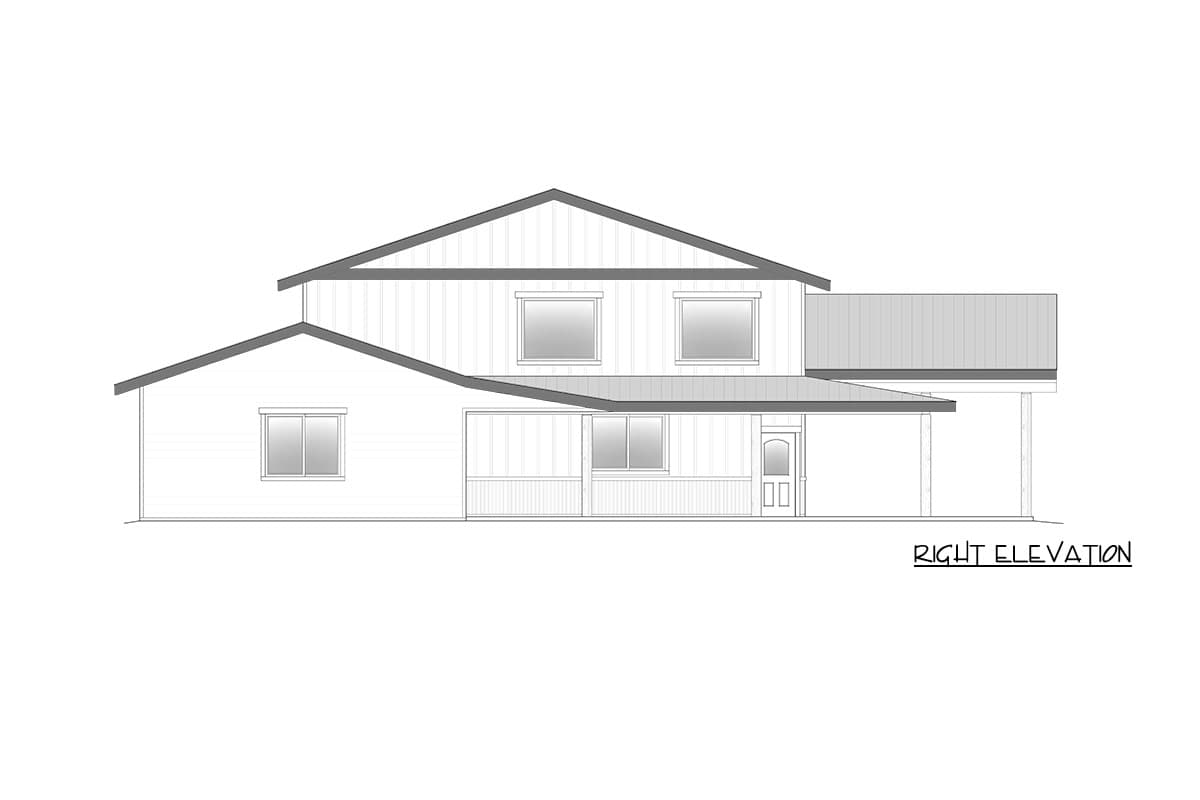 Plan 246037DLR: Rustic Mountain Barndominium House Plan with Three Bedrooms and Wraparound Porch - Image #6 - Barndominium, Farmhouse, Mountain, Rustic