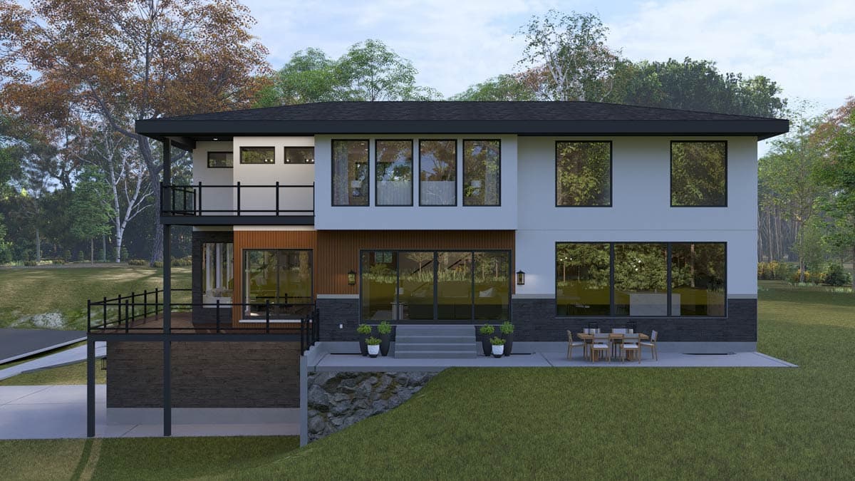 Plan 61759UT: Contemporary Northwest House Plan with 4 Bedrooms and Spacious Rooftop Deck - Image #4 - Contemporary, Modern, Northwest