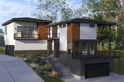 Contemporary Northwest House Plan with 4 Bedrooms and Spacious Rooftop Deck