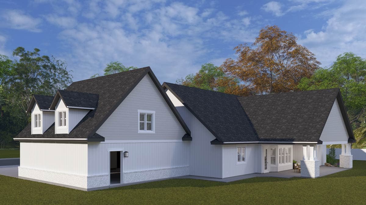 Plan 61760UT: Craftsman Modern Farmhouse House Plan with 3 Bedrooms and Bonus Room - Image #3 - Craftsman, Modern Farmhouse, Traditional