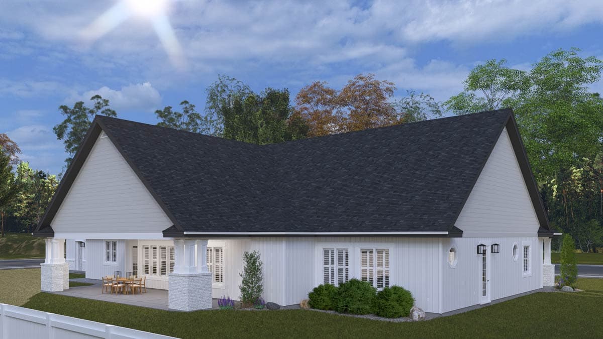 Plan 61760UT: Craftsman Modern Farmhouse House Plan with 3 Bedrooms and Bonus Room - Image #4 - Craftsman, Modern Farmhouse, Traditional