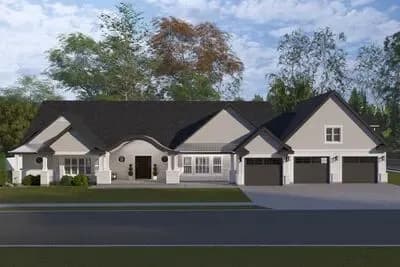 Craftsman Modern Farmhouse House Plan with 3 Bedrooms and Bonus Room