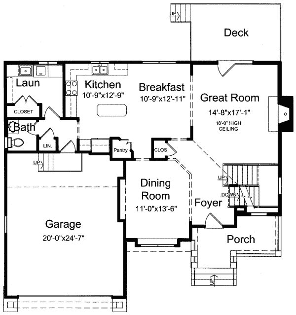 Plan 39104ST: Charm and Beauty - Floor Plan - Main Level - Traditional