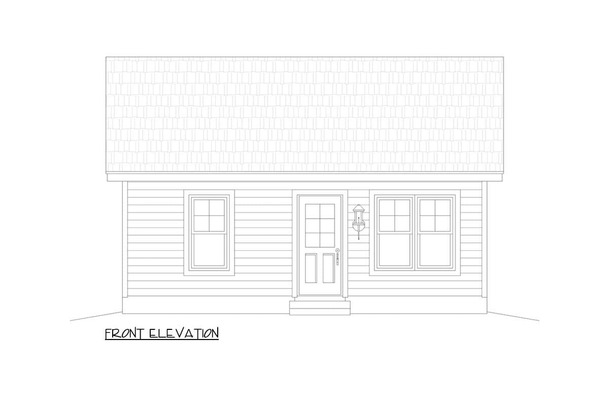 Plan 680683VR: Efficient One Bedroom Traditional Ranch House Plan with 624 Square Feet - Image #5 - Cottage, Ranch, Traditional