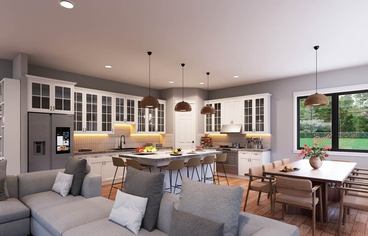 Plan 680687VR: Contemporary Three-Story House Plan with Four Bedrooms and Rooftop Deck - Image #7 - Contemporary, Modern
