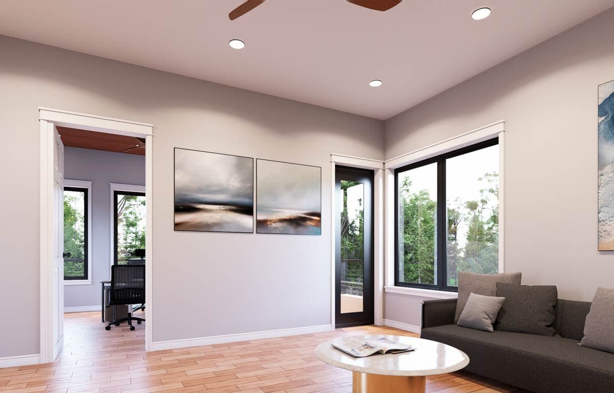 Plan 680687VR: Contemporary Three-Story House Plan with Four Bedrooms and Rooftop Deck - Image #13 - Contemporary, Modern