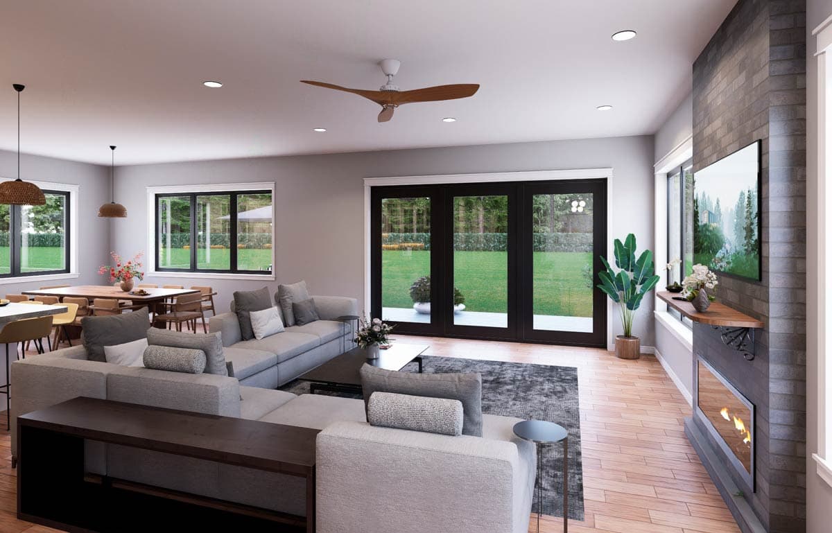 Plan 680687VR: Contemporary Three-Story House Plan with Four Bedrooms and Rooftop Deck - Image #9 - Contemporary, Modern