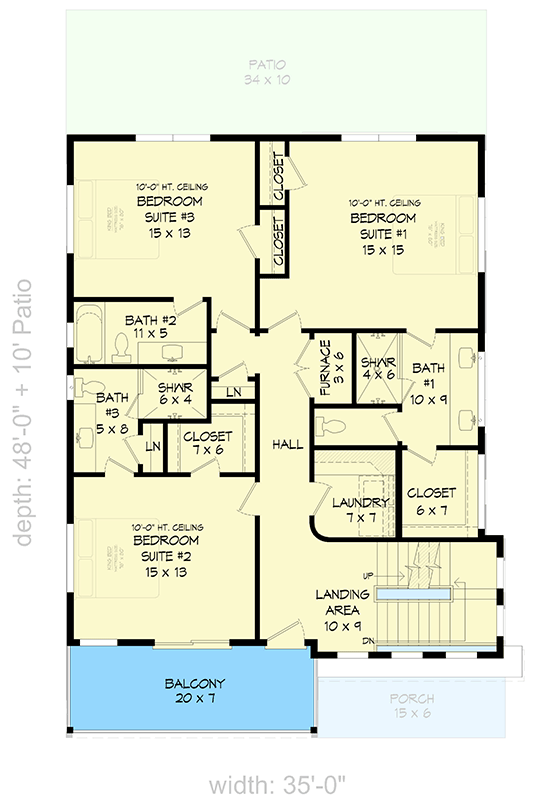 Plan 680687VR: Contemporary Three-Story House Plan with Four Bedrooms and Rooftop Deck - Floor Plan - Image #18 - Contemporary, Modern