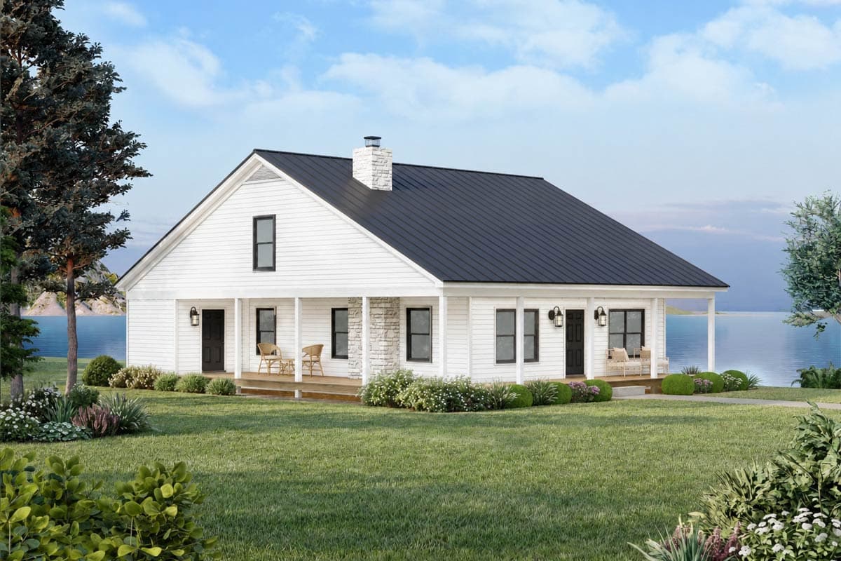 Plan 680688VR: Rustic Cabin House Plan Featuring a Wraparound Porch and Flex Room - Image #3 - Cabin, Country, Rustic