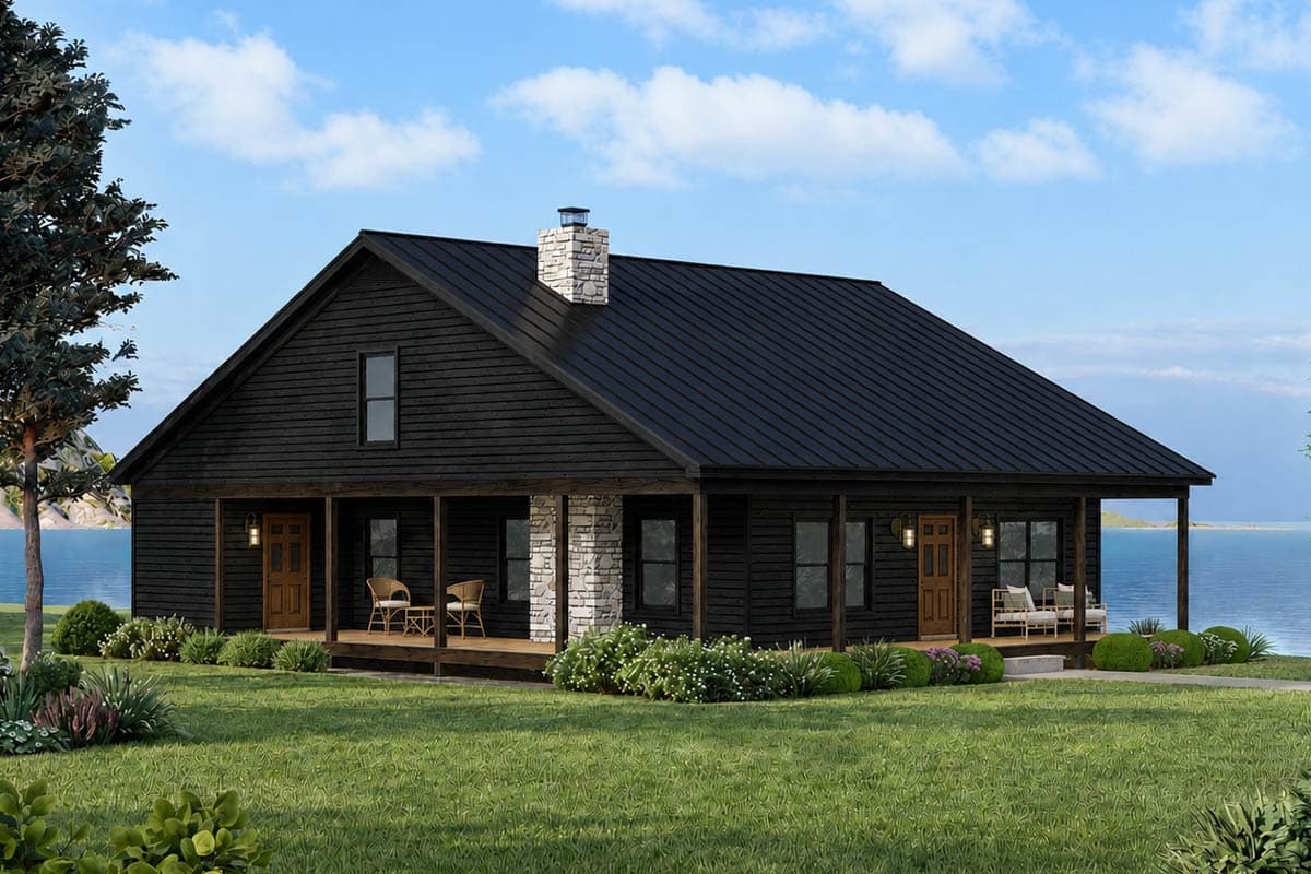 Plan 680689VR: Rustic Cabin House Plan Featuring Wraparound Porch and Open Great Room - Image #3 - Cabin, Rustic