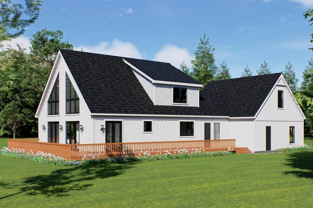 Plan 680691VR: Modern Farmhouse House Plan with Three Bedrooms and Wraparound Porch - Image #3 - Country, Farmhouse, Modern Farmhouse
