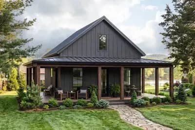  New AmericanADU Cabin House Plan with 2 Bedrooms