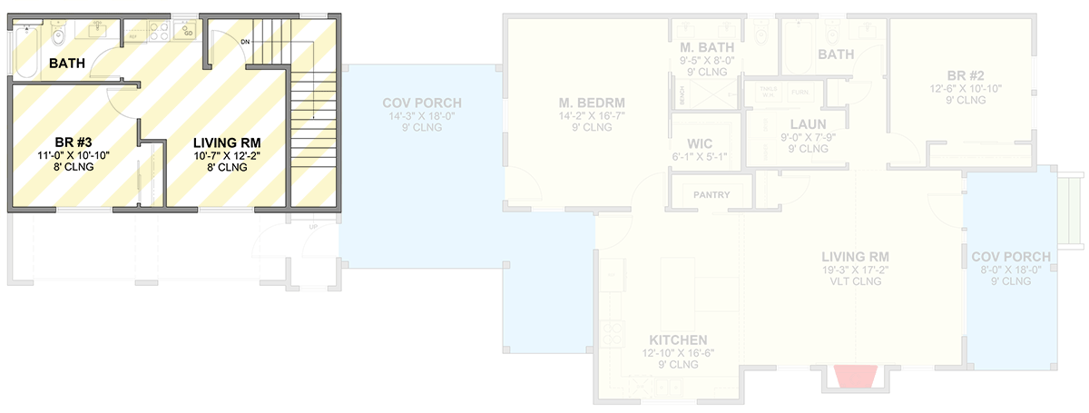 Plan 246038DLR: Modern Farmhouse House Plan with Attached Apartment and Two-Car Garage - Floor Plan - Image #8 - Farmhouse, Modern Farmhouse, Mountain