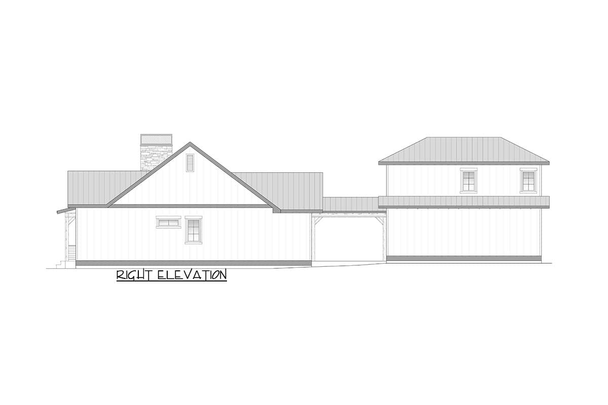 Plan 246038DLR: Modern Farmhouse House Plan with Attached Apartment and Two-Car Garage - Image #6 - Farmhouse, Modern Farmhouse, Mountain