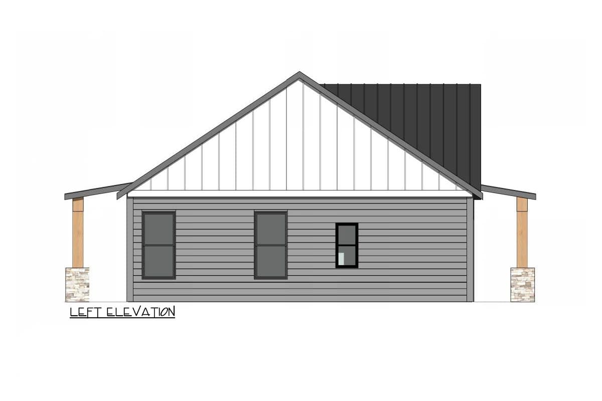 Plan 420192WNT: Charming Craftsman Cottage House Plan with Vaulted Living Room Under 1200 Sq Ft - Image #3 - Cottage, Craftsman, New American