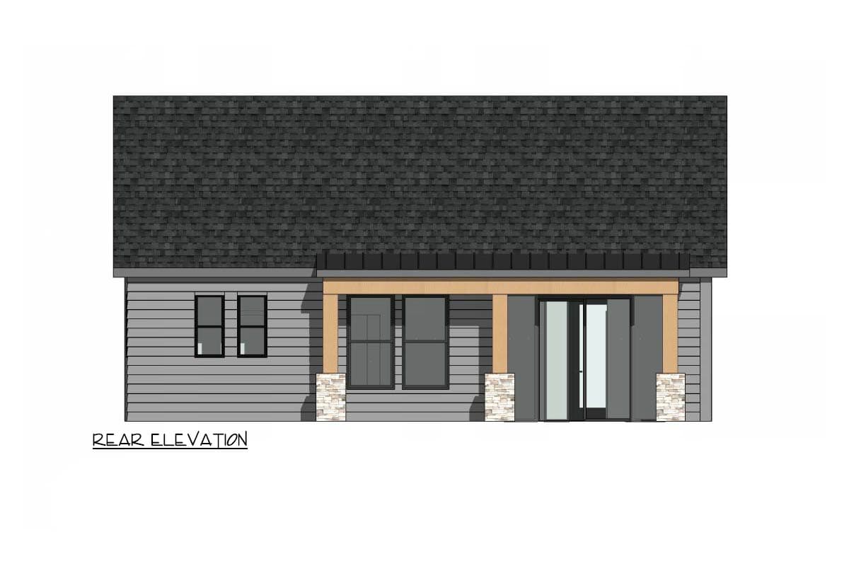 Plan 420192WNT: Charming Craftsman Cottage House Plan with Vaulted Living Room Under 1200 Sq Ft - Image #4 - Cottage, Craftsman, New American