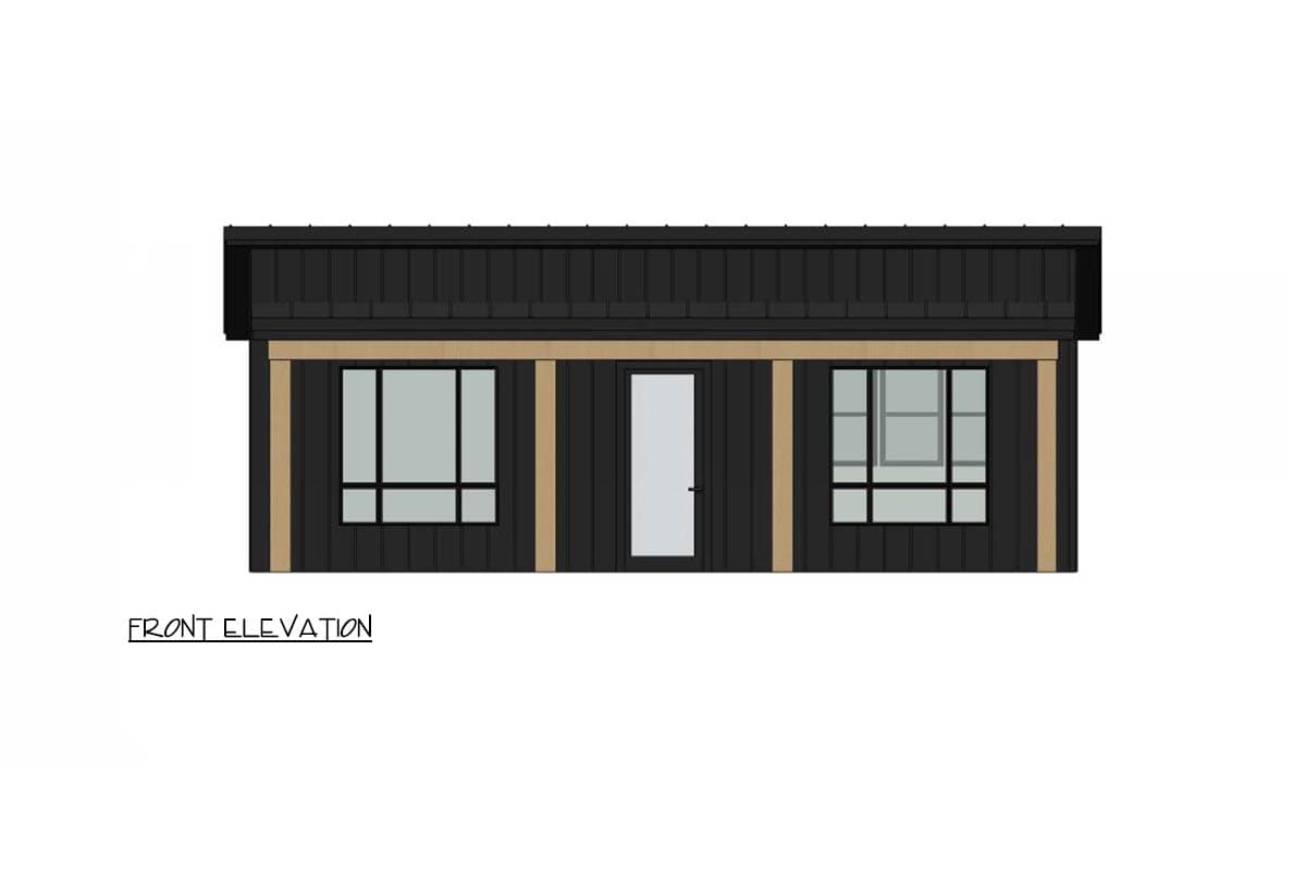 Plan 420193WNT: Modern ADU Barndominium House Plan with 821 Square Feet and Flexible Layout - Image #2 - Barndominium, Cabin, Contemporary, Modern