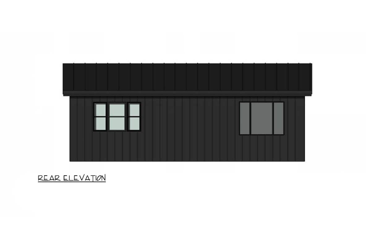 Plan 420193WNT: Modern ADU Barndominium House Plan with 821 Square Feet and Flexible Layout - Image #4 - Barndominium, Cabin, Contemporary, Modern