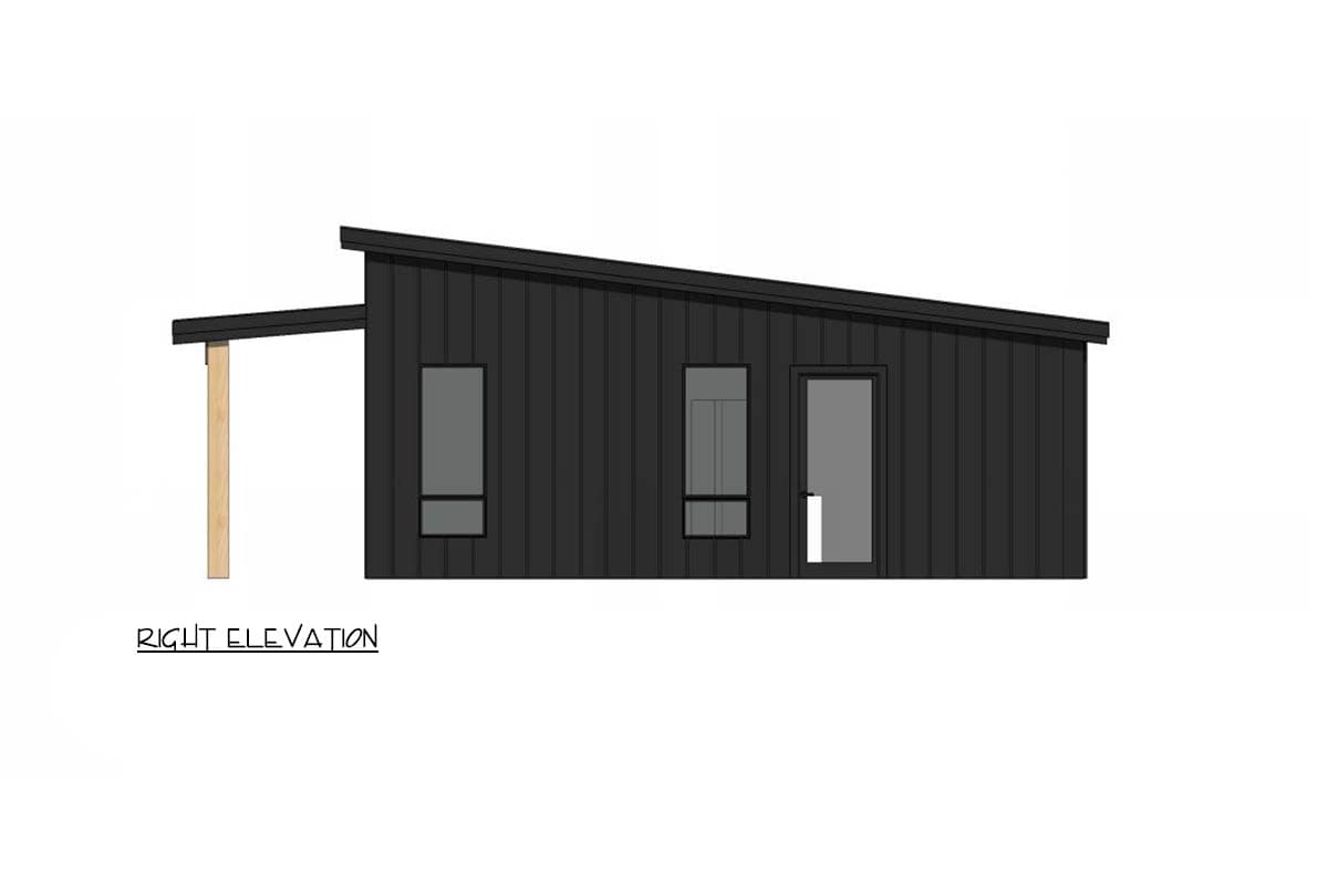 Plan 420193WNT: Modern ADU Barndominium House Plan with 821 Square Feet and Flexible Layout - Image #5 - Barndominium, Cabin, Contemporary, Modern