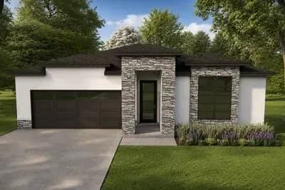 Contemporary Four Bedroom House Plan with Split Bedroom Layout and Mudroom