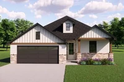 Charming Three Bedroom Craftsman House Plan with Two Car Garage