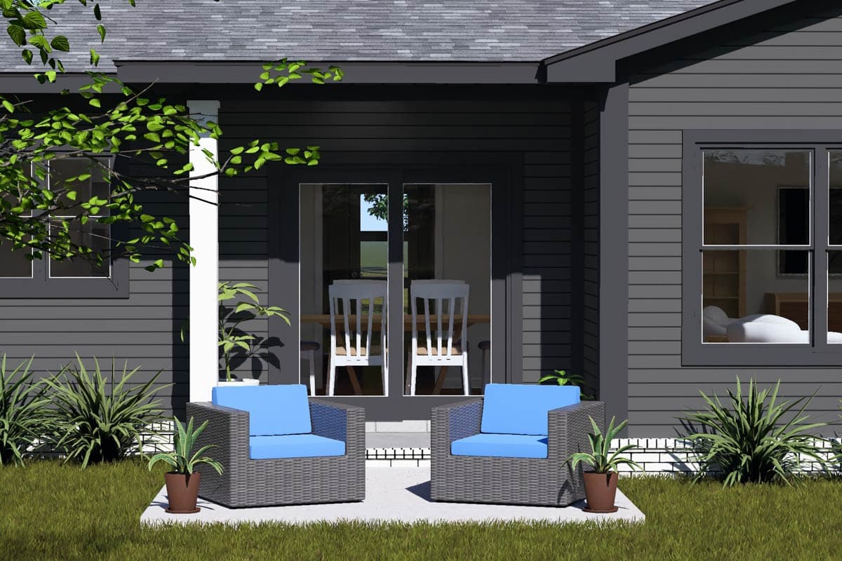 Plan 52556WM: Contemporary Three-Bedroom Ranch House Plan with Attached Two-Car Garage - Image #6 - Contemporary, Modern, Prairie, Ranch