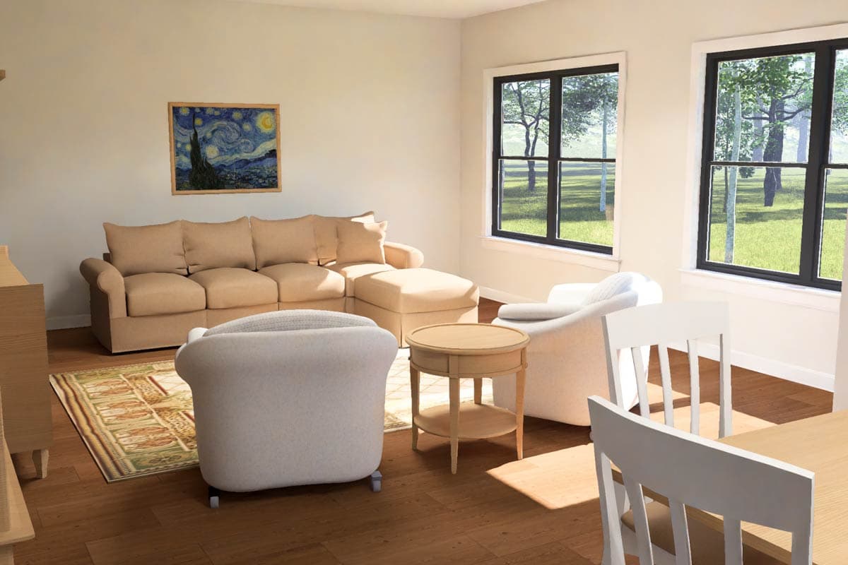 Plan 52556WM: Contemporary Three-Bedroom Ranch House Plan with Attached Two-Car Garage - Image #12 - Contemporary, Modern, Prairie, Ranch