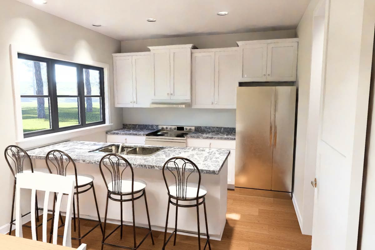 Plan 52556WM: Contemporary Three-Bedroom Ranch House Plan with Attached Two-Car Garage - Image #18 - Contemporary, Modern, Prairie, Ranch