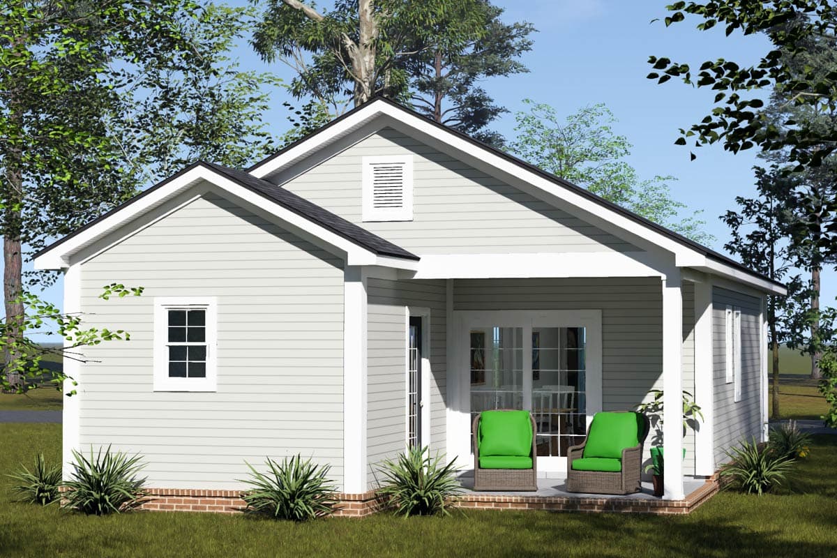 Plan 52557WM: Charming Two Bedroom Cottage House Plan with Split Bedroom Layout - Image #5 - Cottage, Country, Traditional