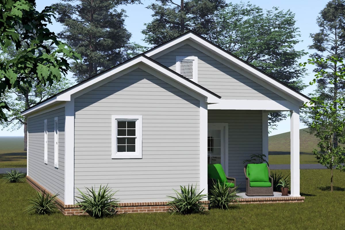 Plan 52557WM: Charming Two Bedroom Cottage House Plan with Split Bedroom Layout - Image #6 - Cottage, Country, Traditional