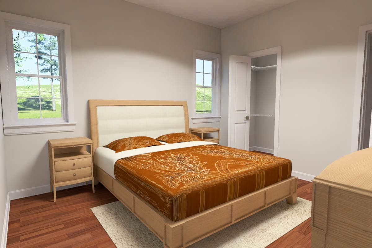 Plan 52557WM: Charming Two Bedroom Cottage House Plan with Split Bedroom Layout - Image #18 - Cottage, Country, Traditional