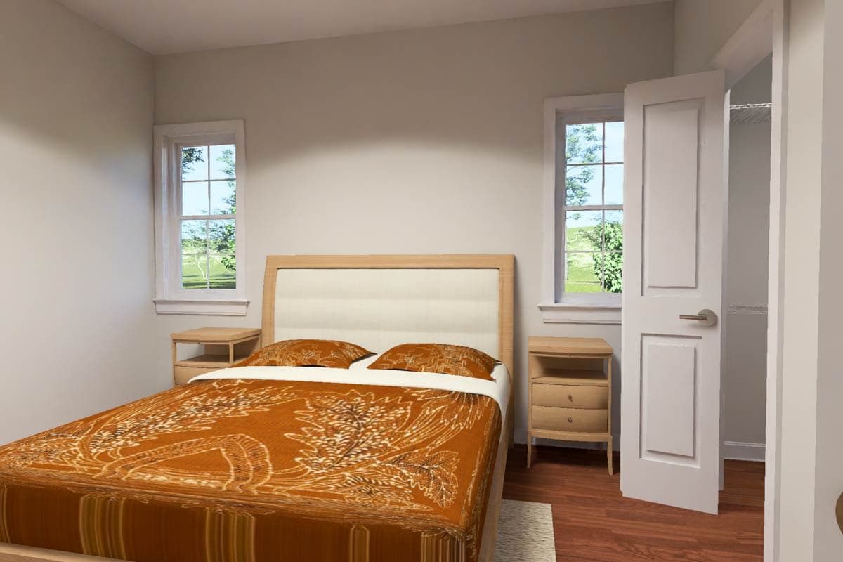 Plan 52557WM: Charming Two Bedroom Cottage House Plan with Split Bedroom Layout - Image #17 - Cottage, Country, Traditional