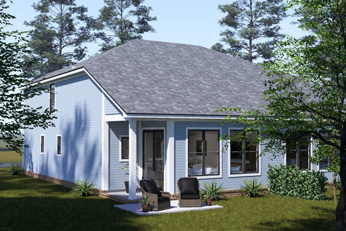 Plan 52560WM: Traditional Three Bedroom Duplex House Plan with Split Bedroom Layout - Image #4 - Traditional