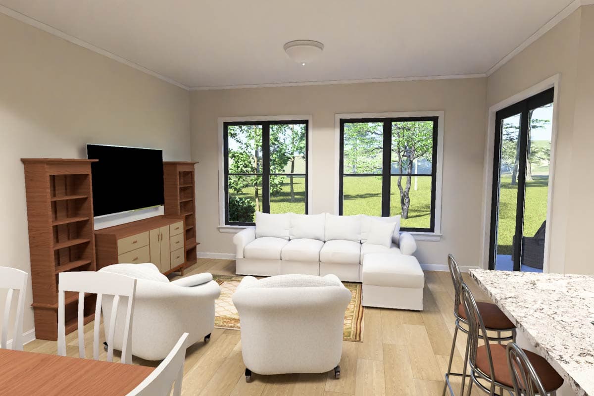 Plan 52560WM: Traditional Three Bedroom Duplex House Plan with Split Bedroom Layout - Image #9 - Traditional